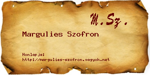 Margulies Szofron névjegykártya
